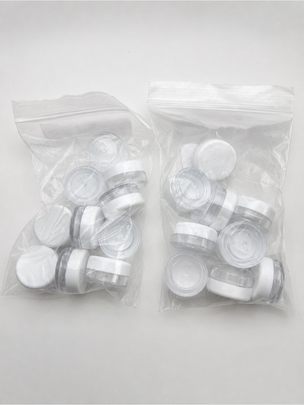 20 4ml Plastic Lip Balm Containers Clear Jars w/ White Lids DIY Beauty Craft